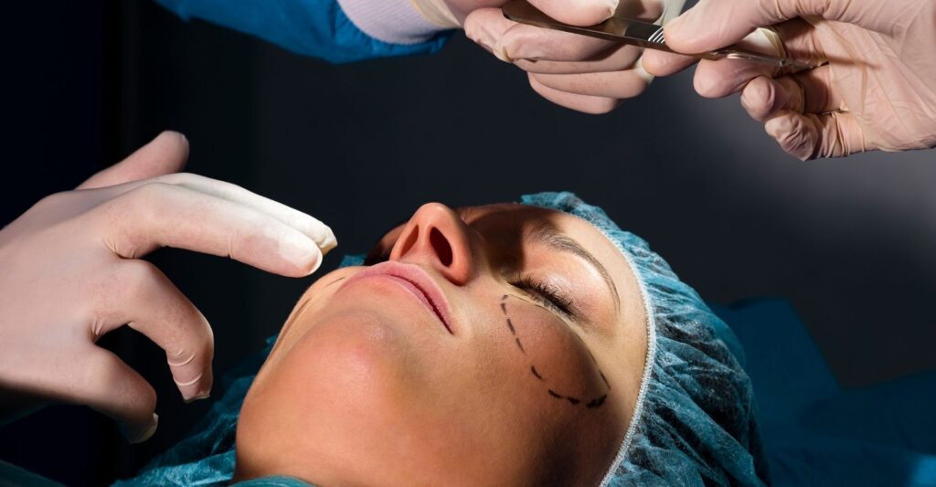 plastic surgery procedure on woman